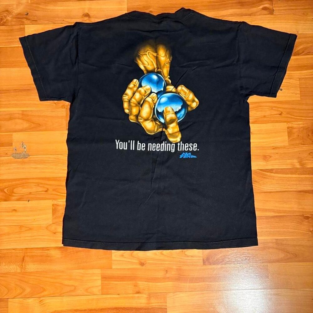 No-fear Men's Black and Navy T-shirt